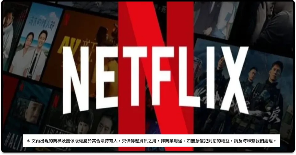 Netflix 字樣與影集封面的品牌拼貼圖