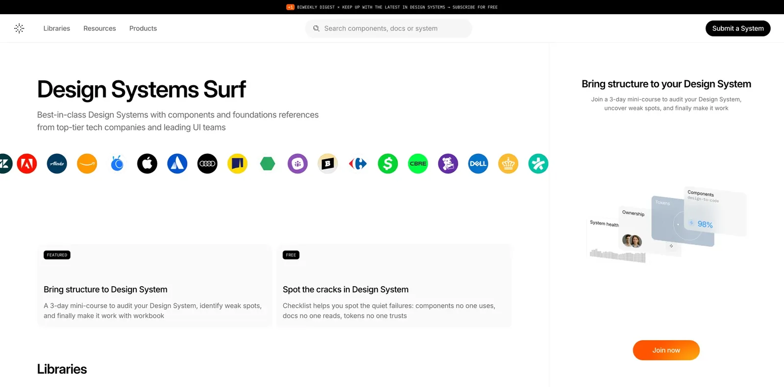 Design Systems Surf 網站的設計系統與品牌資源入口